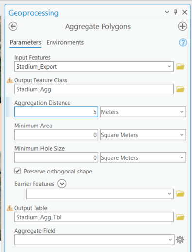 Aggregate tool in ArcGIS Pro 