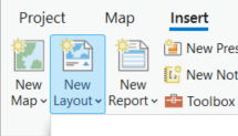 'New layout' button in ArcGIS Pro 