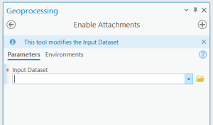 ArcGIS Pro Interface. Enable Attachments tool