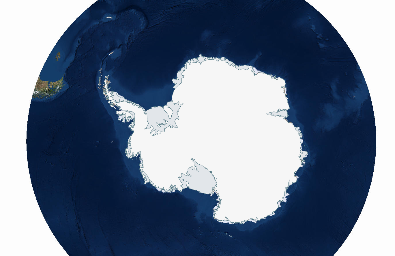 Antarctic coastlines dataset from the British Antarctic Survey.