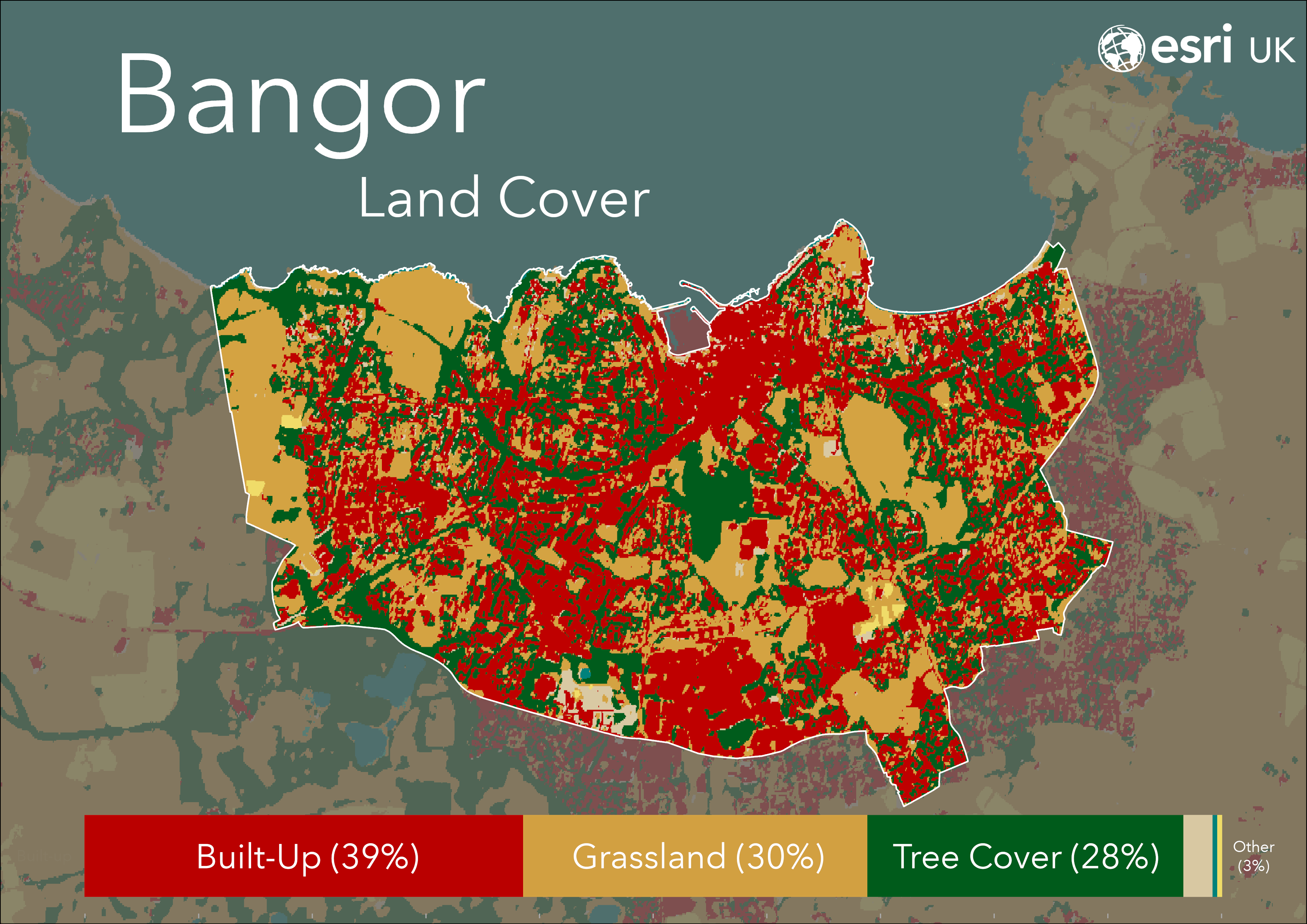 Land cover map of Bangor