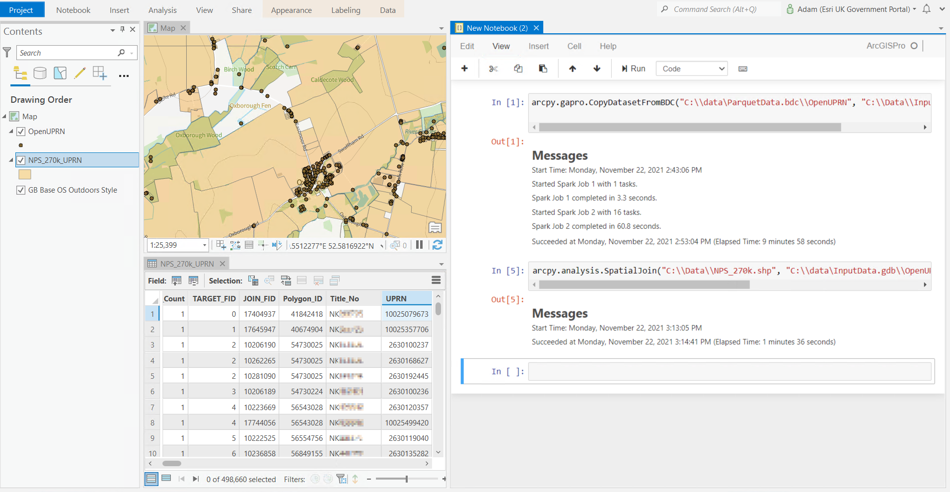 Screenshot of ArcGIS Pro processing