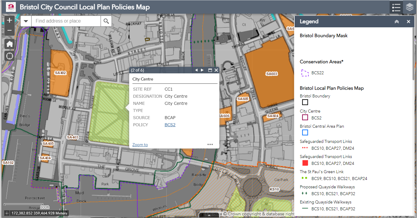 Bristol City Council local plan interactive map viewer