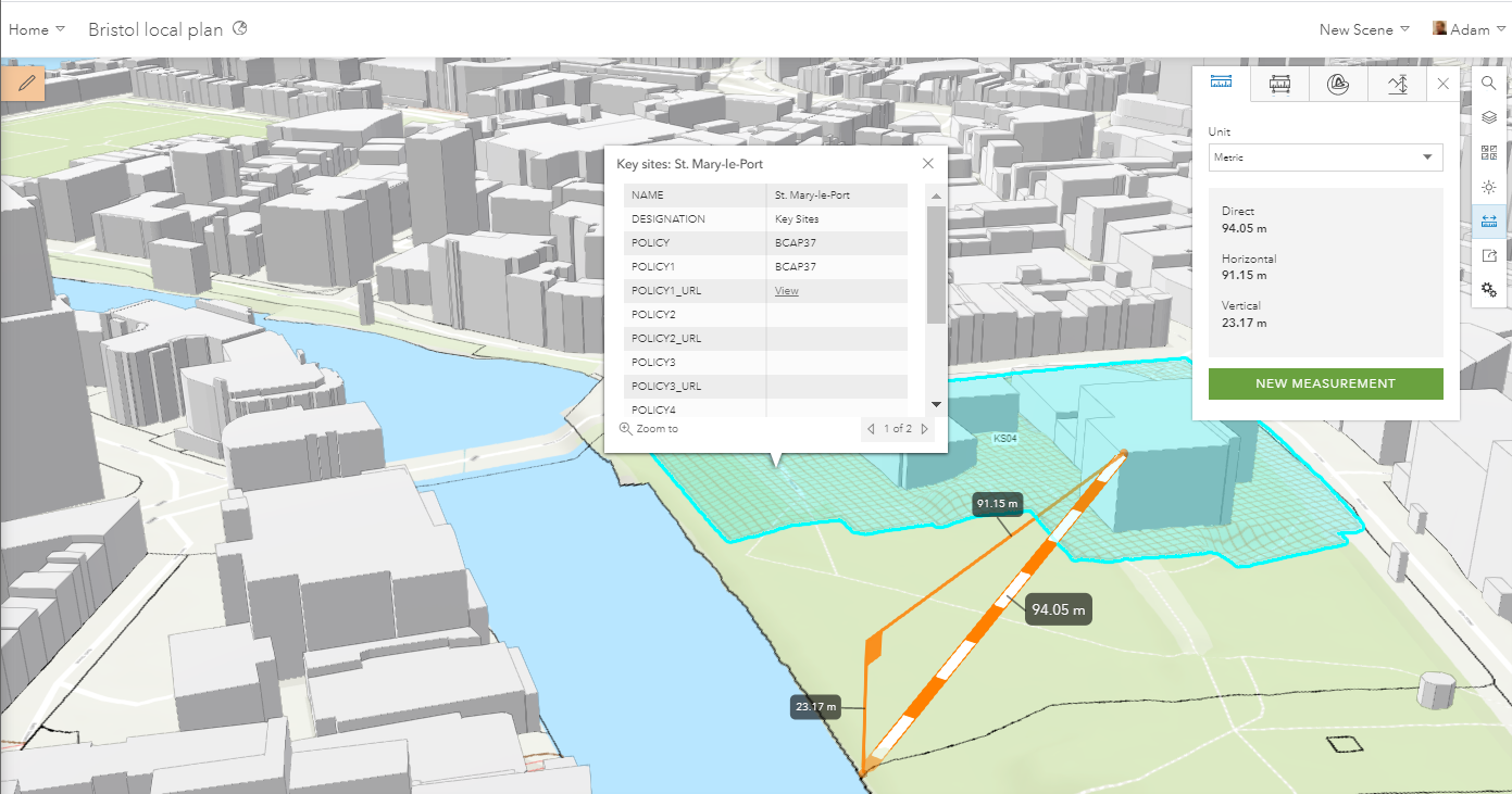 Using Bristol City Council's local plan services in a 3D scene