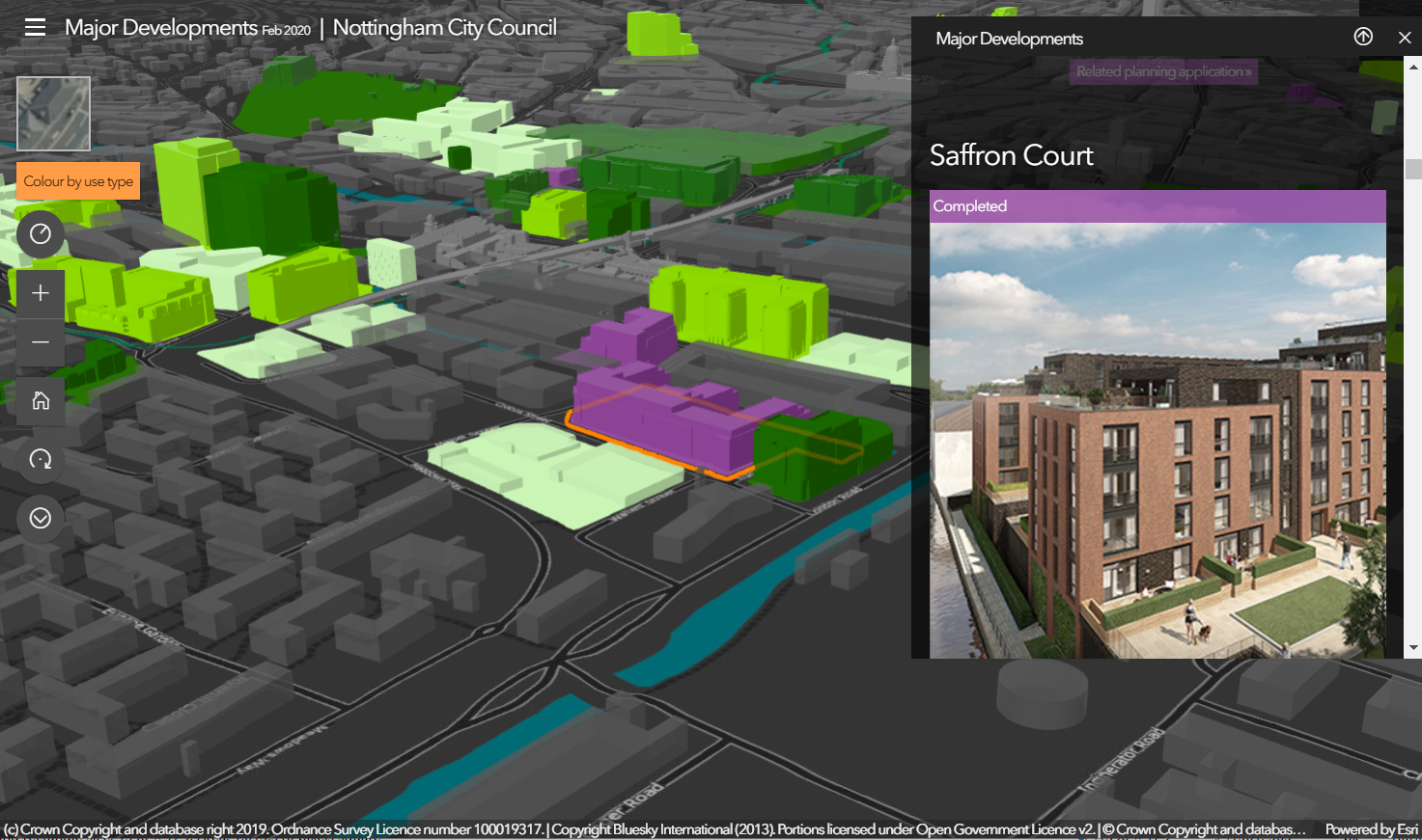 Nottingham City Council development plan presentation using ArcGIS