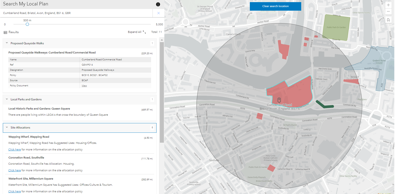 Example of an ArcGIS Nearby app