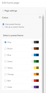 ArcGIS Online Home Page editor colour thenes