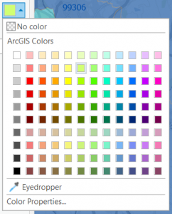 Eyedropper tool on the color palate dialog