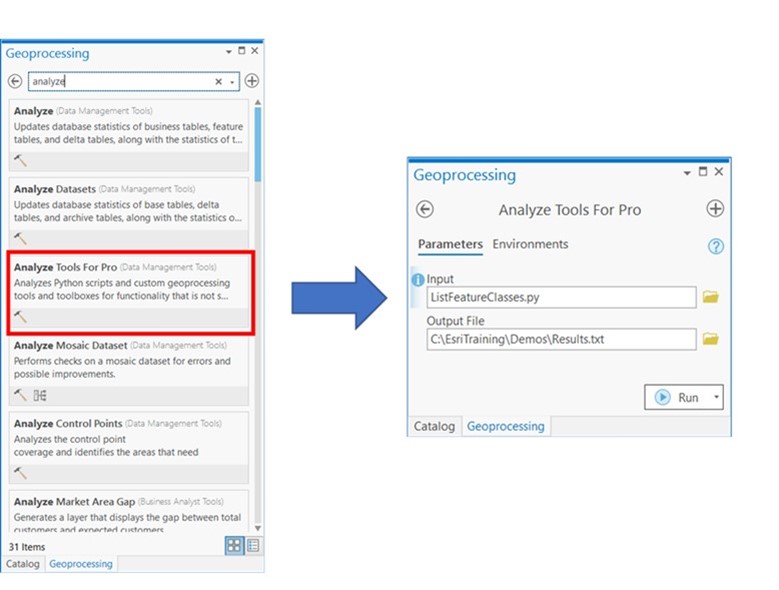 Analyze Tools for Pro geoprocessing tool