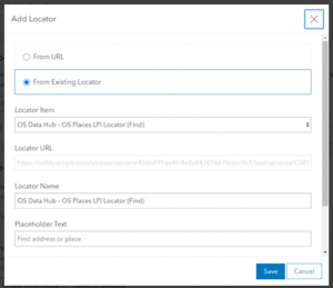 Screenshot of OS API Connector set up