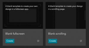 Templates for blank apps in ArcGIS Experience Builder