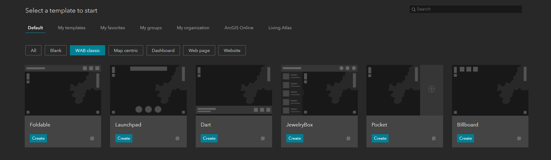 Templates to tempt you in ArcGIS Experience Builder Resource Centre