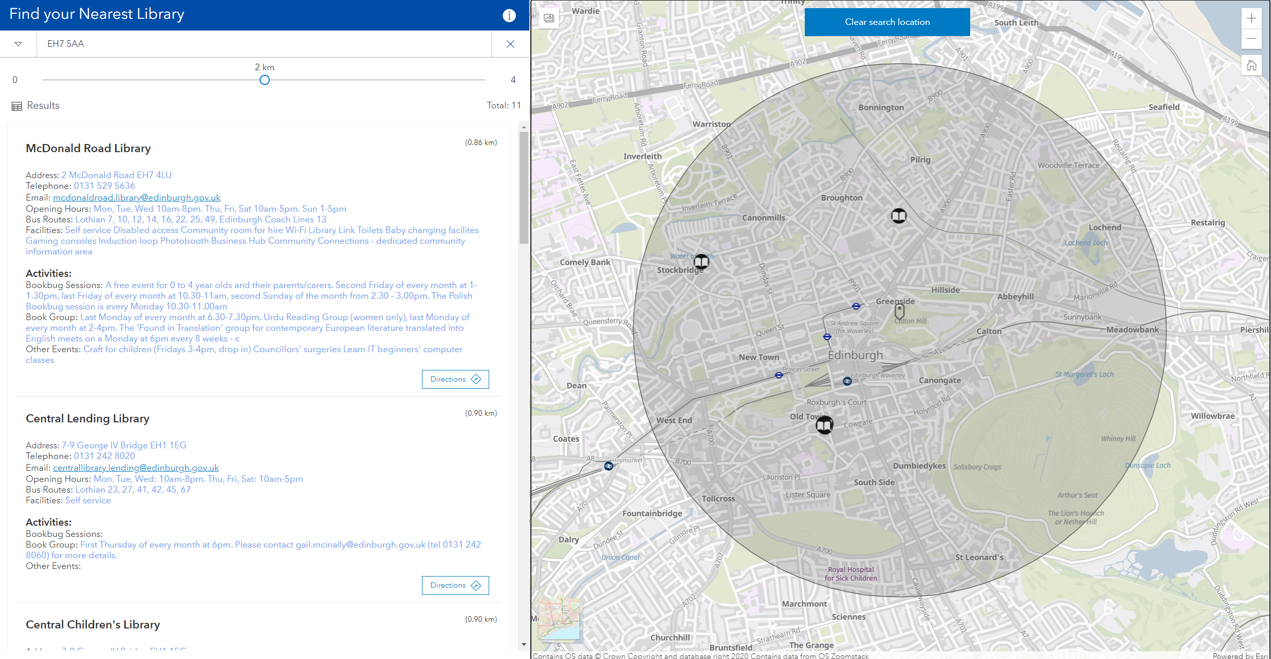 Example of an engagement app using Find My Nearest