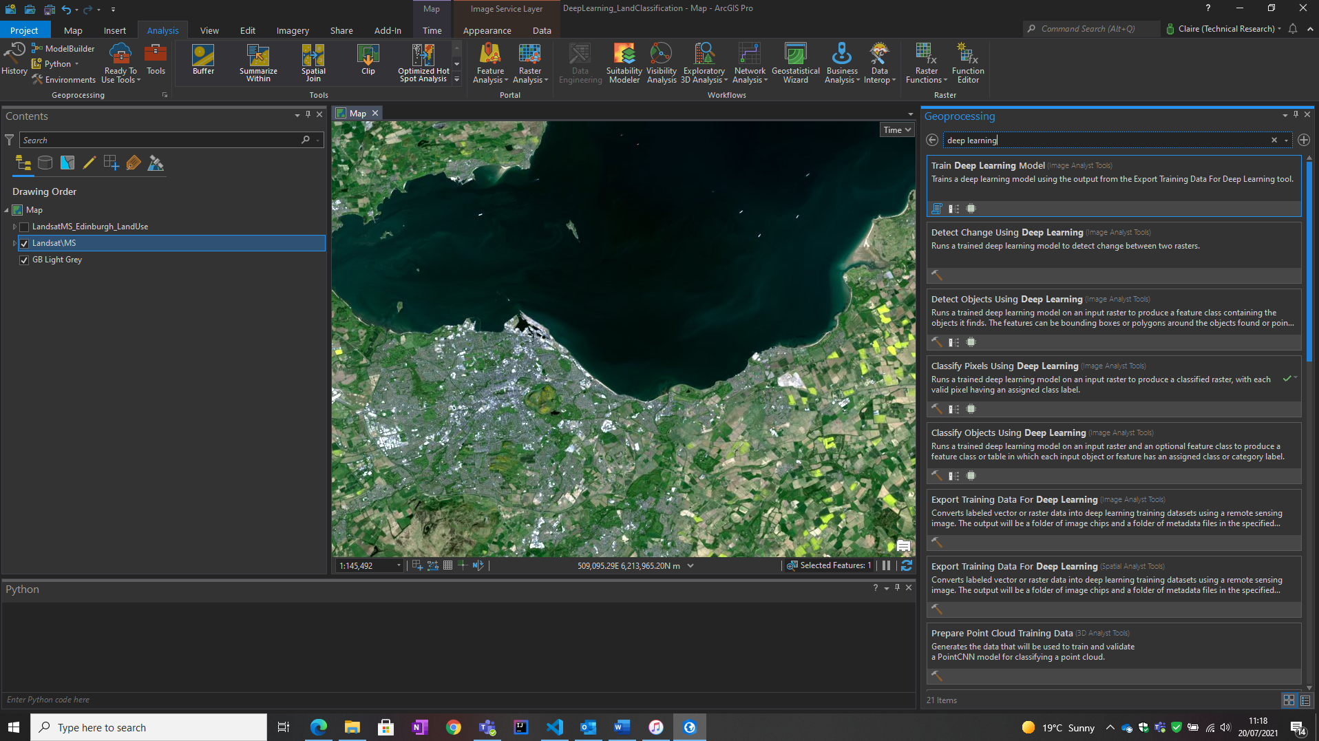 Running a Deep Learning tool in ArcGIS Pro