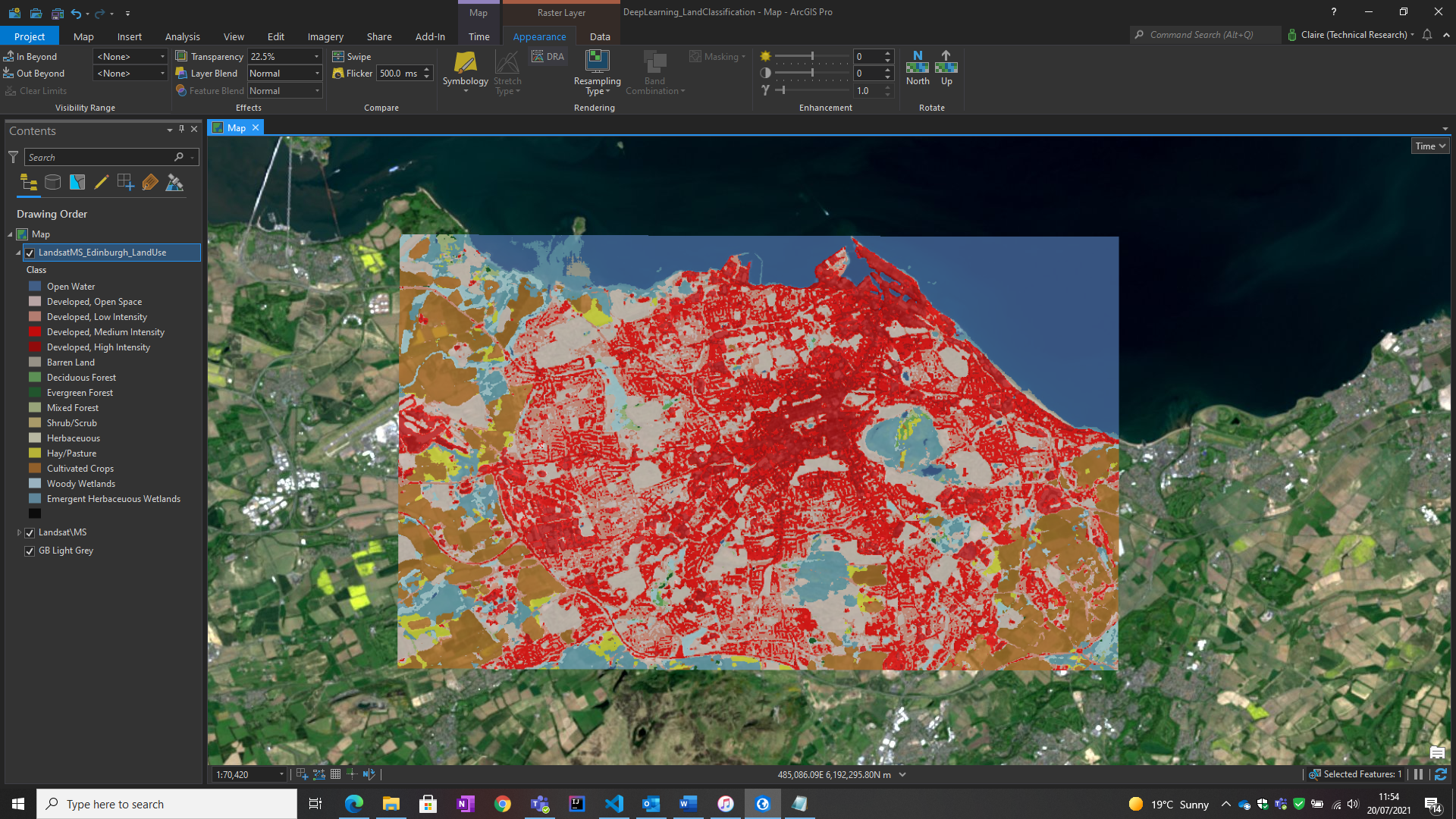 Land classification result in ArcGIS Pro