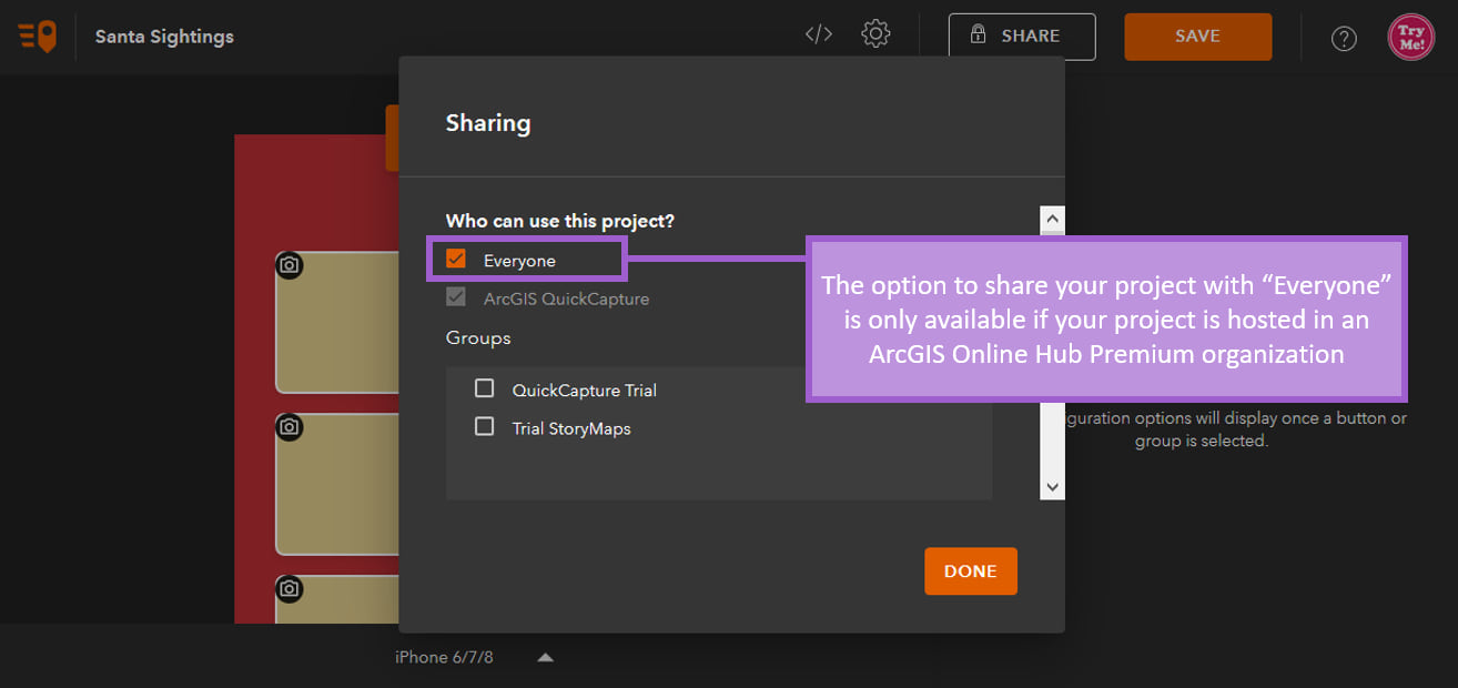 Image showing sharing of QuickCapture