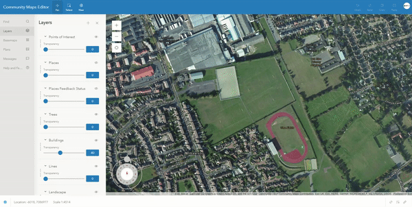 Aerial imagery of a athletics track