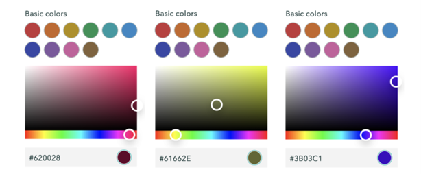 3 colour pallets optimised for visual accessibility