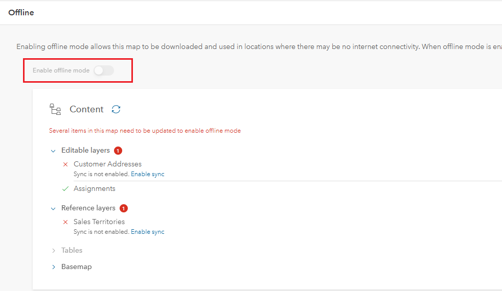 Offline content in ArcGIS Field Maps