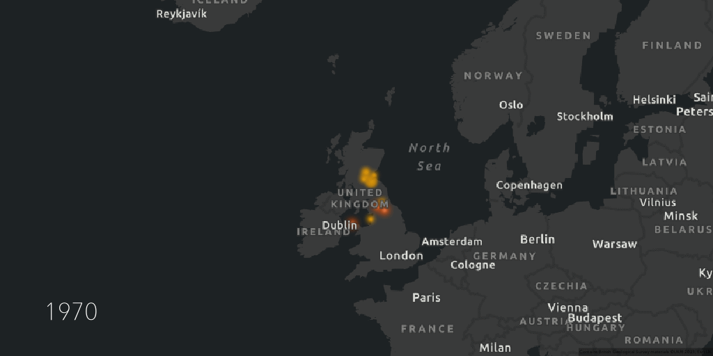 British Geological Survey modern earthquake data for the UK.