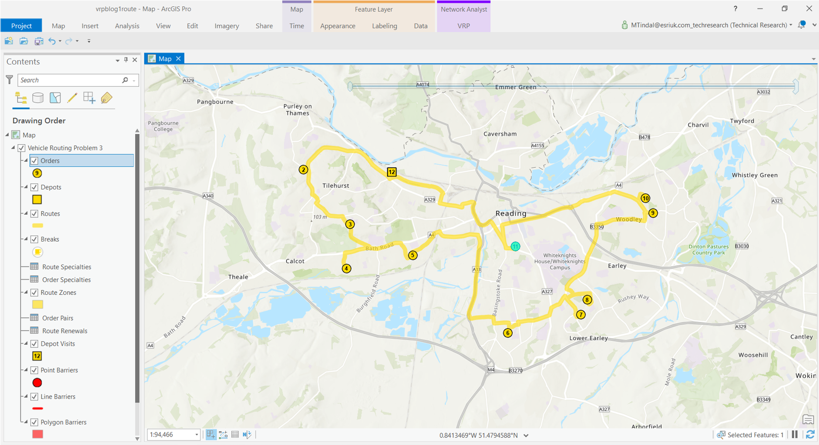 Vehicle routing problem output