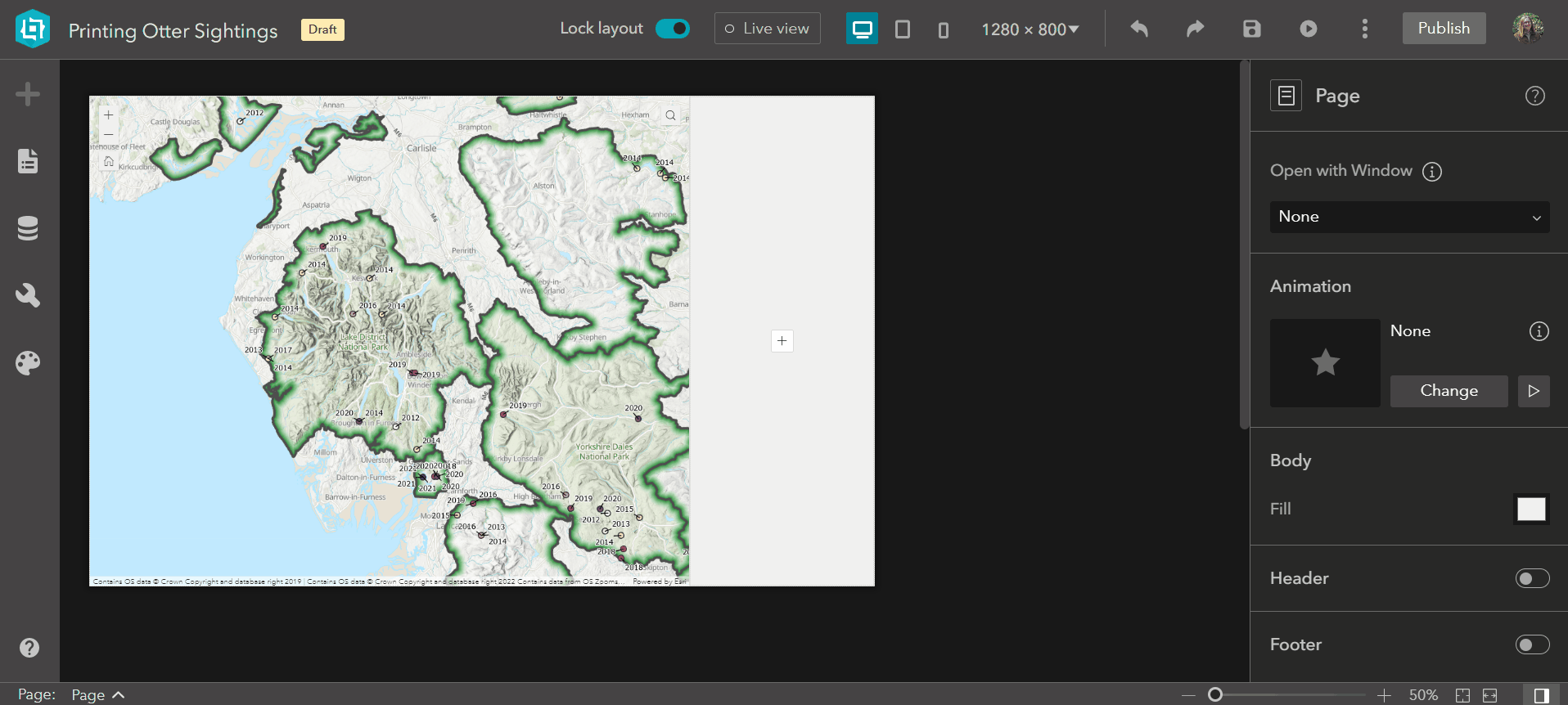 A gif of adding a print service to an ArcGIS Experience Builder app