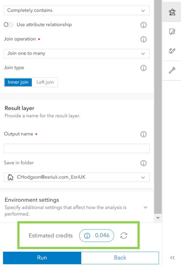 Credit calculator in ArcGIS Online