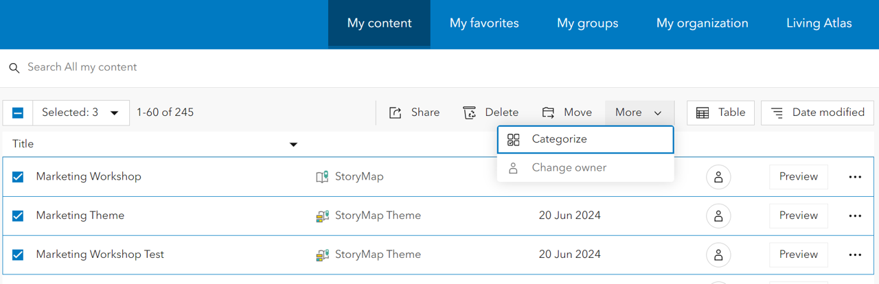 ArcGIS Online Managing Content