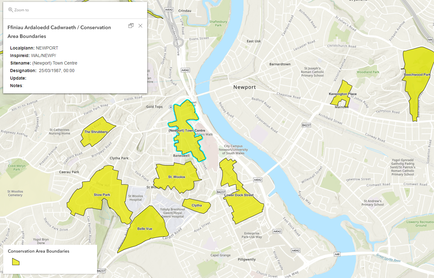 Conservation areas in Newport from the Welsh Government.