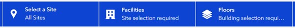 Example Dashboard Category Selectors configured to work with the Indoor Model data structure