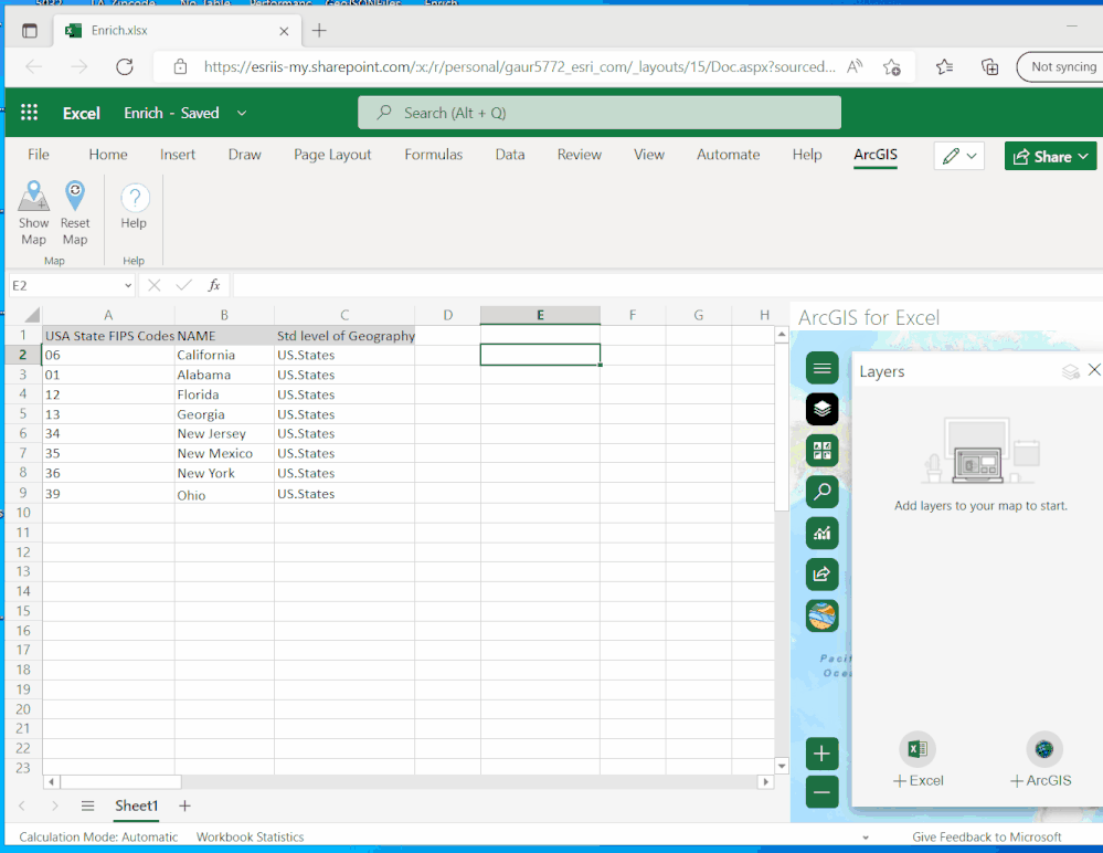 Video showing the EnrichByGeography tool in Excel.