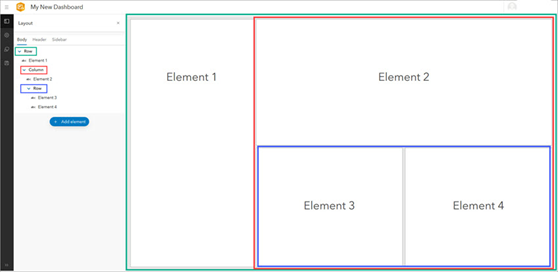 Diagram of highlighting element layouts in relation to the layout tree on the left-hand side