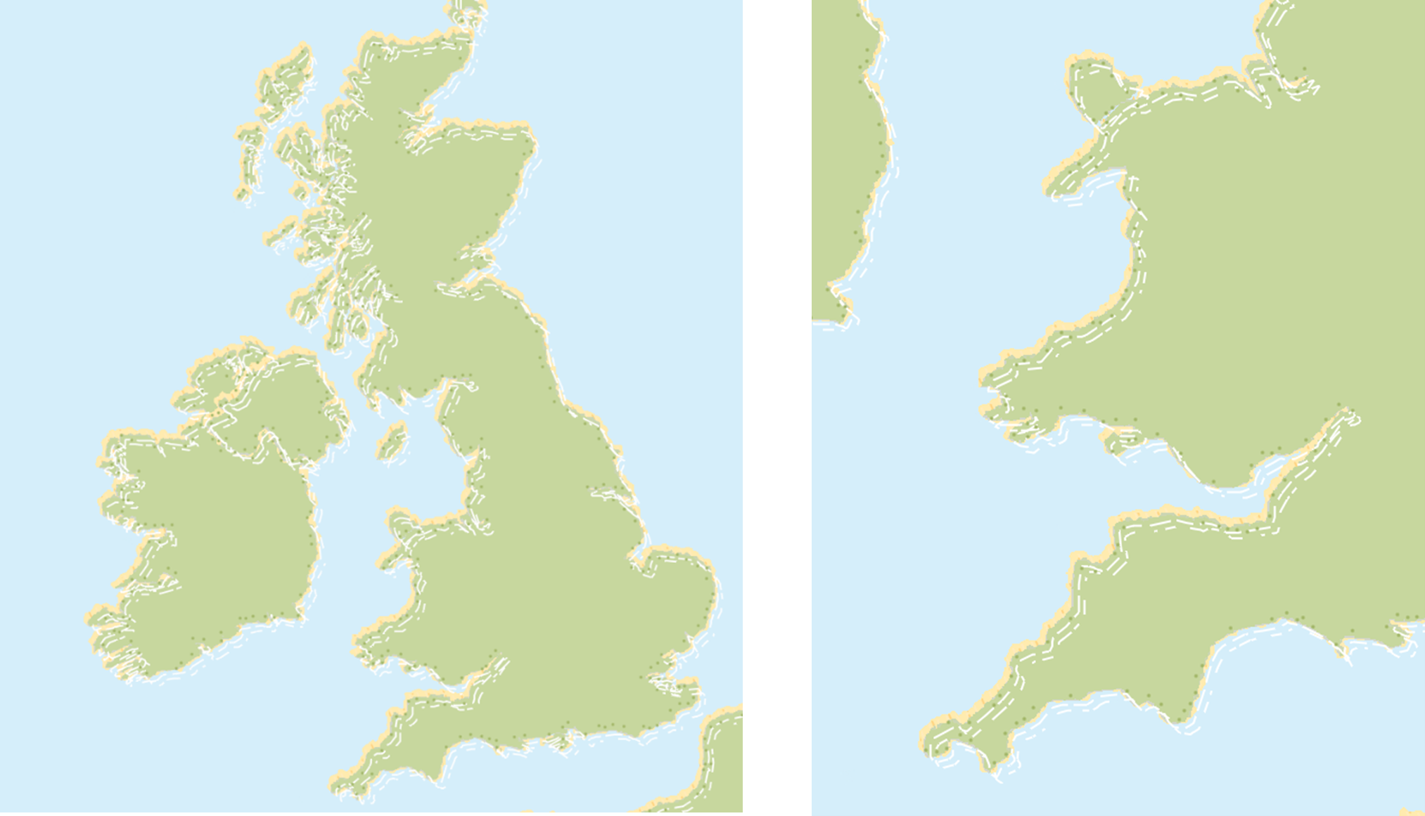 distorted wave effect from loading a basemap from Pro into Online