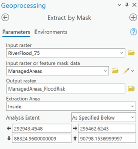 Extract by Mask geoprocessing tool in ArcGIS Pro