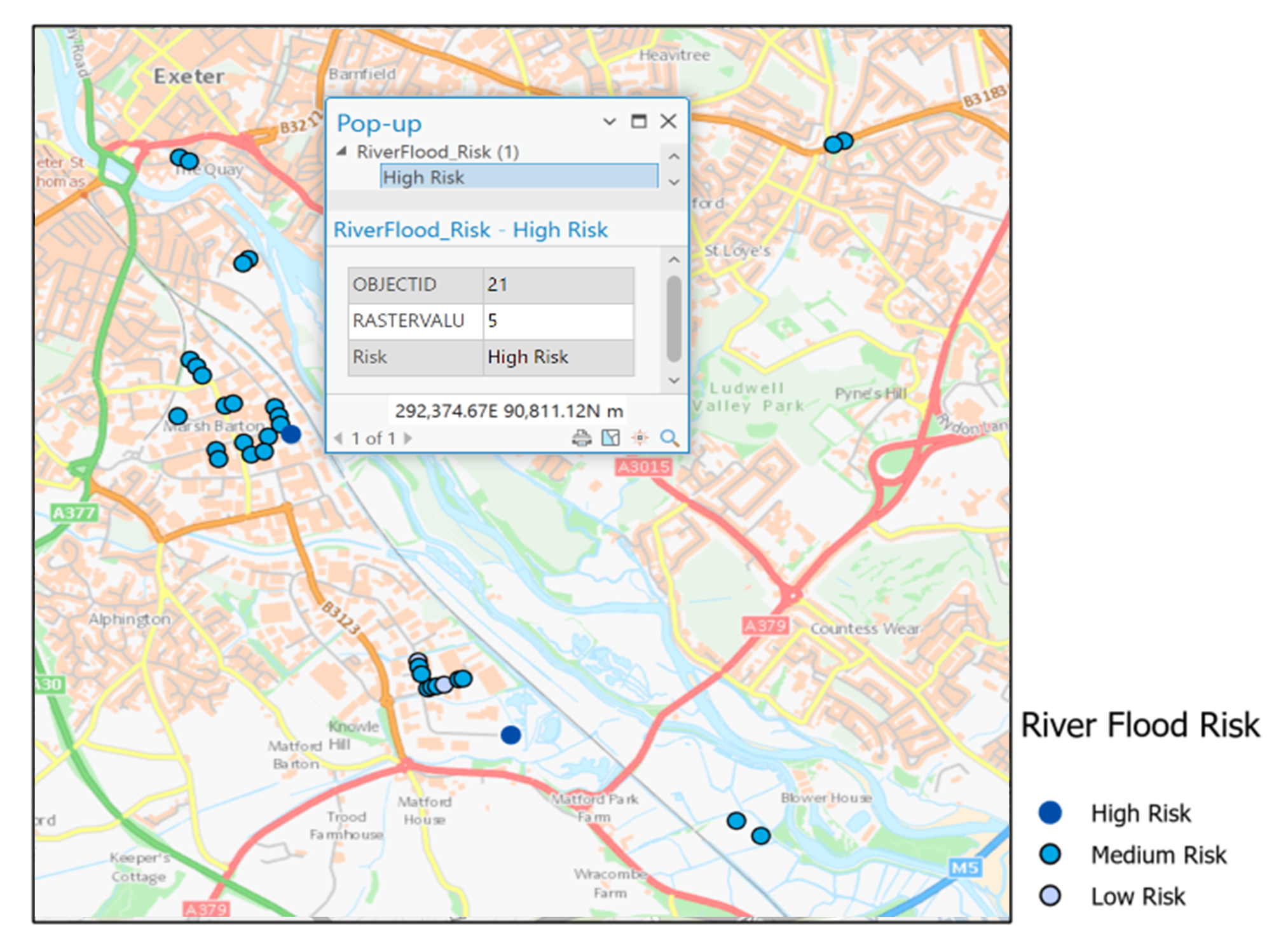 Flood risk for a JBA Exeter map