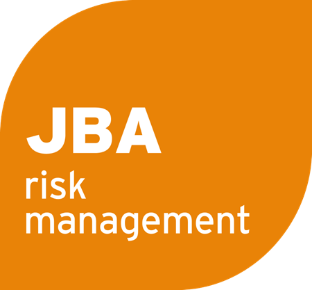 JBA risk management company logo with orange background