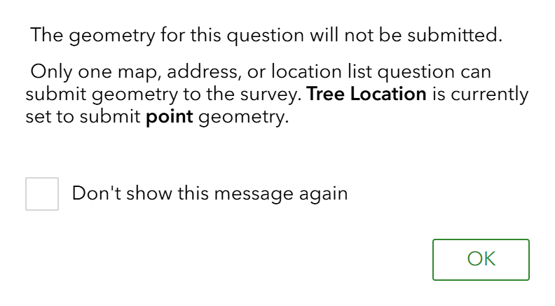 Error message in Survey123