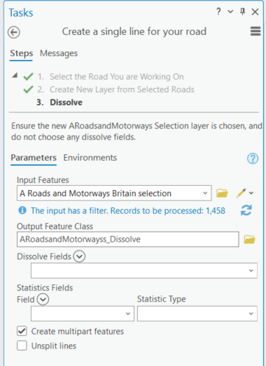 Embedded geoprocessing tool within Tasks pane