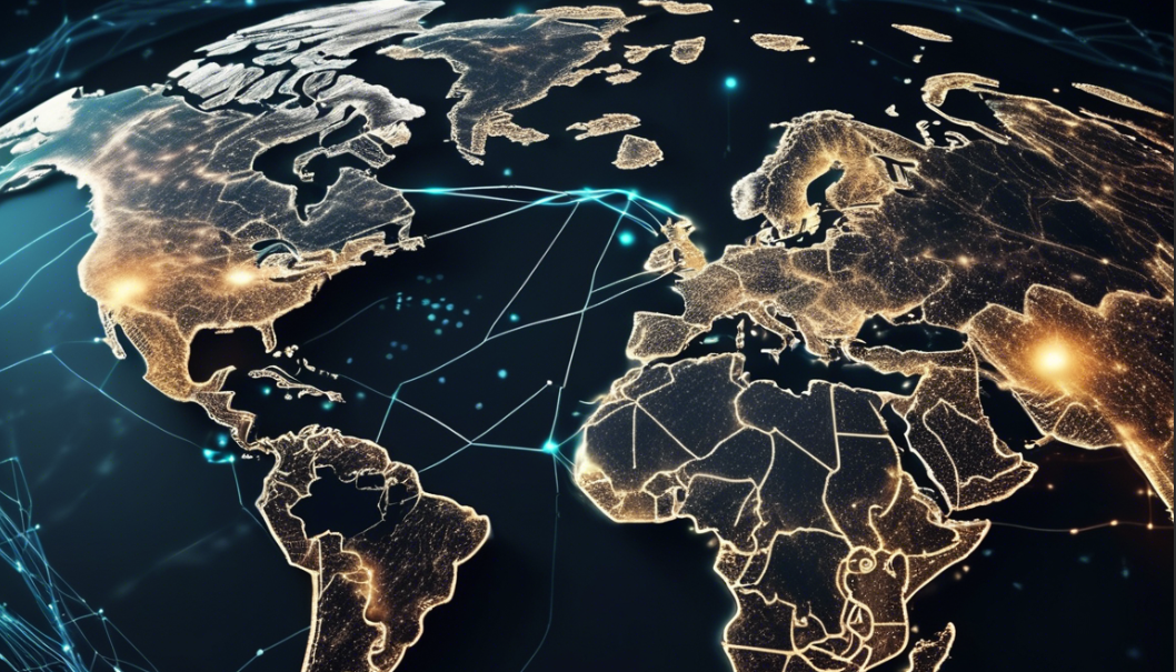 AI created image of a global map of connections 