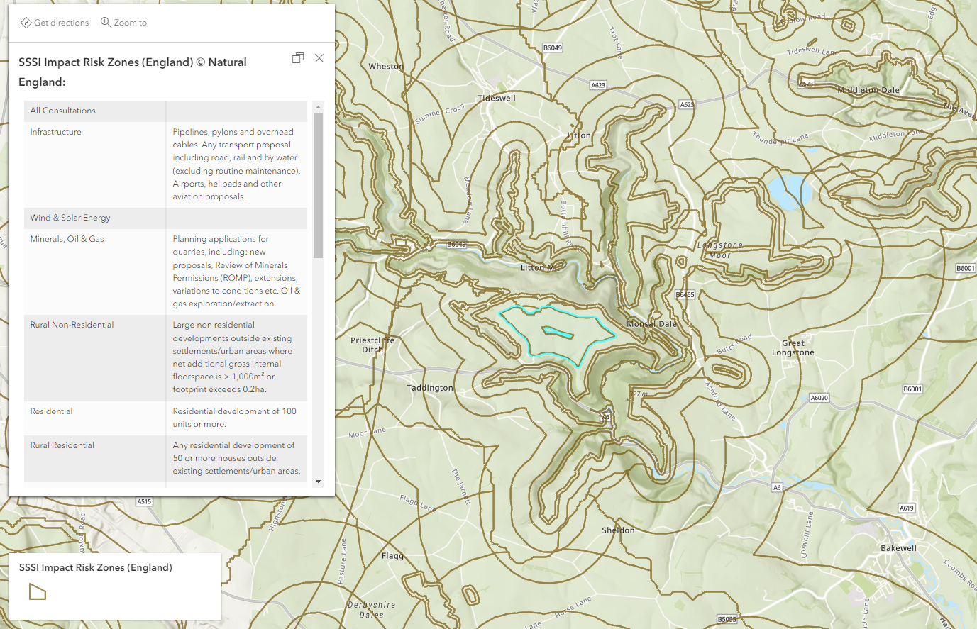 Impact Risk Zones from Natural England available in Living Atlas.