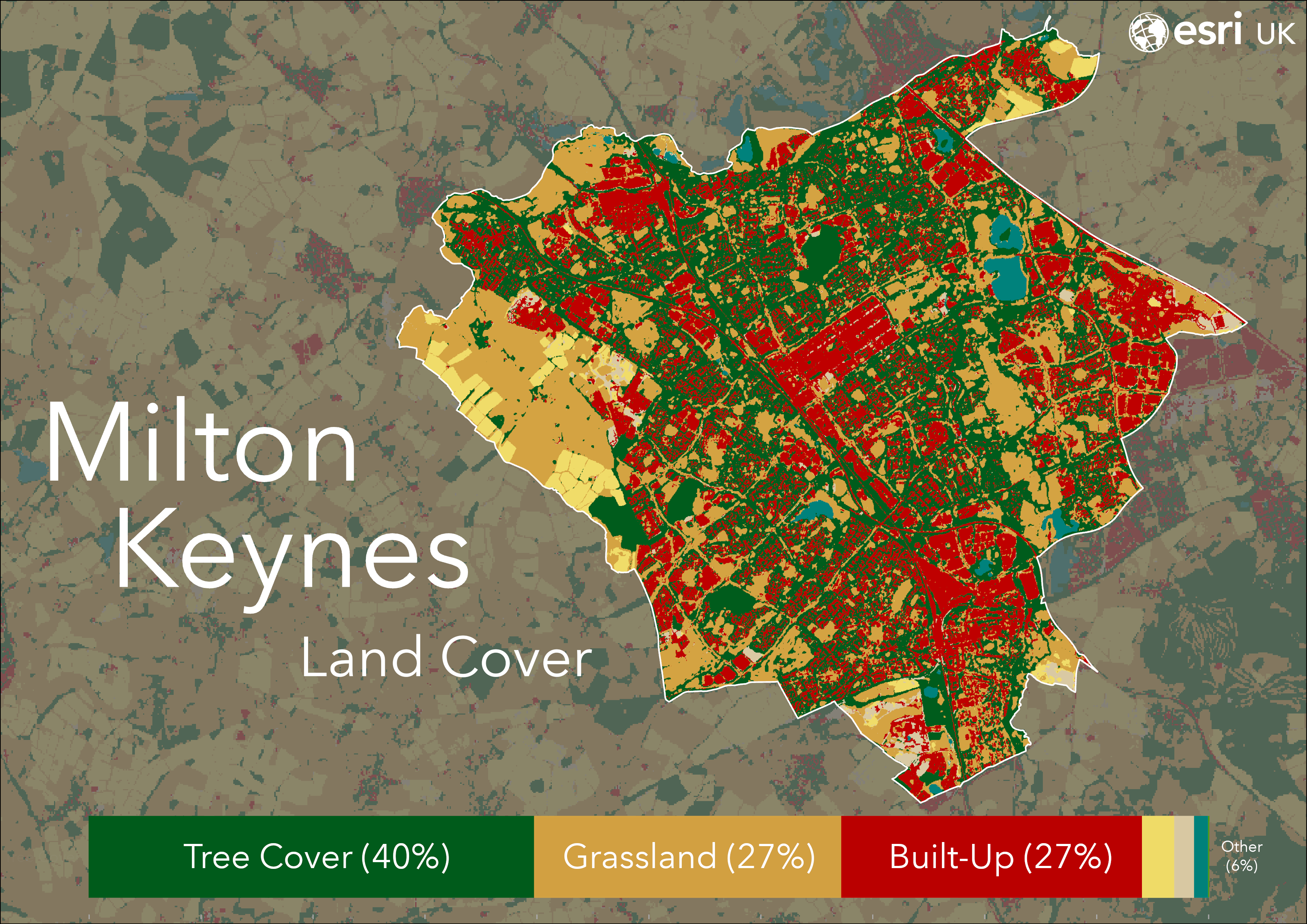 Land cover map of Milton Keynes