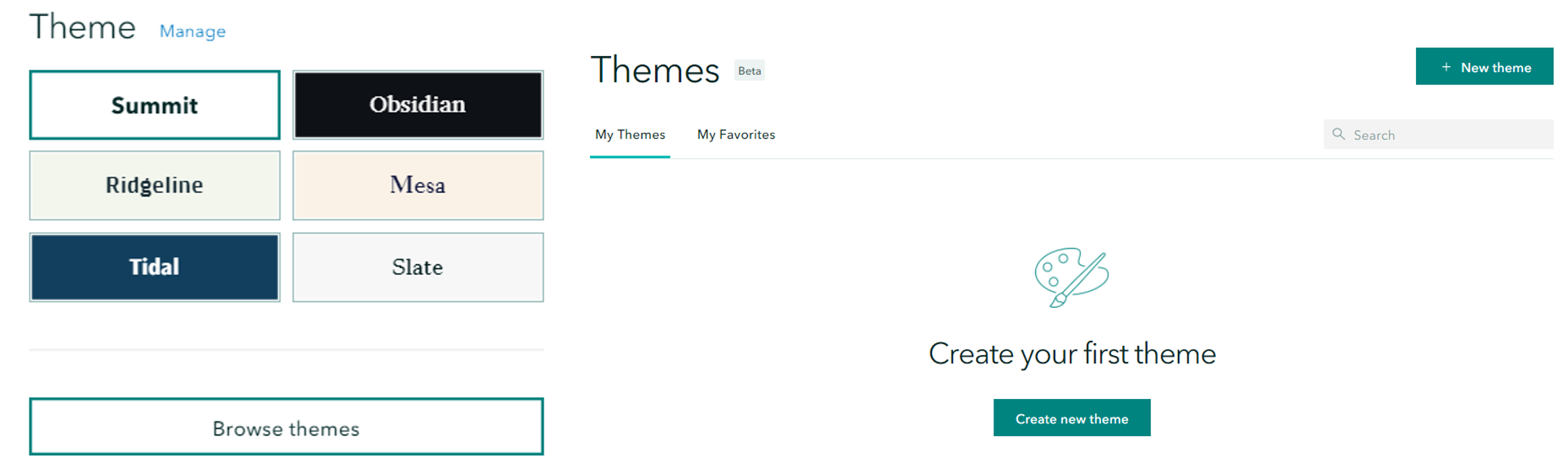 The new theme builder is available in the Design panel
