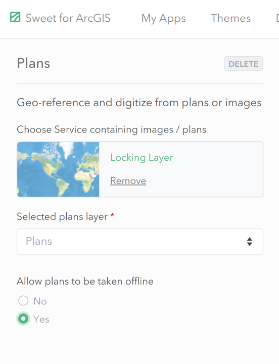 A screenshot of the Plans Panel showing the option to toggle on Plans for offline use