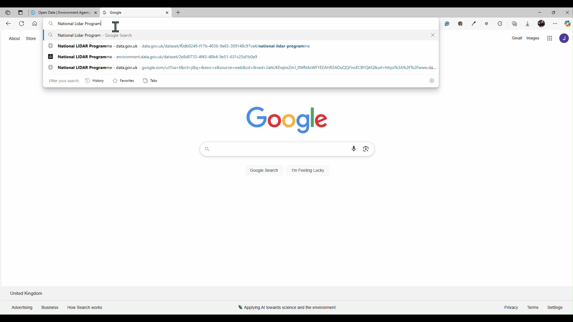 Video of accessing Lidar data from the Environment Agency.