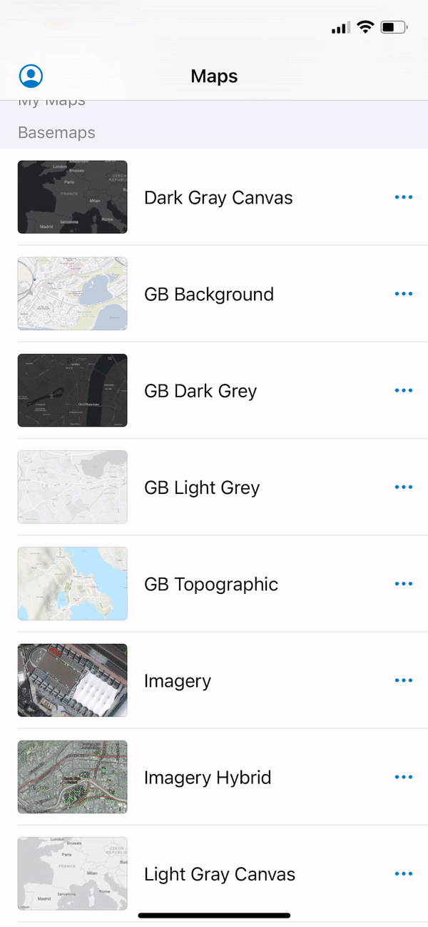 gif showing how to enable adapt appearance in Field Maps for iOS