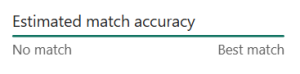 The Estimated match accuracy scale appears, when selecting the two layers wanting to be joined, showing how well the layers will match spatially on the map.