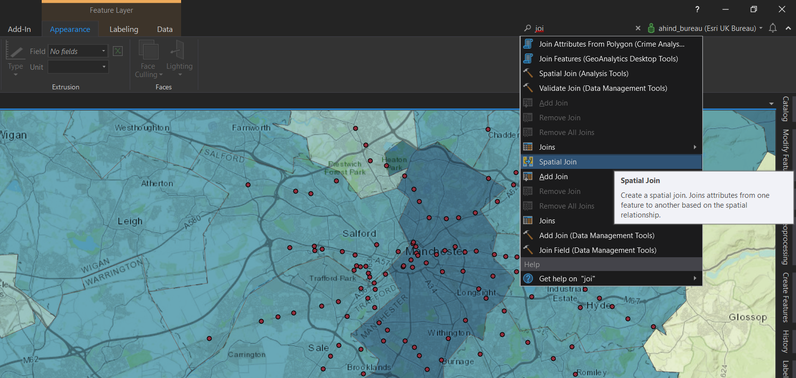 The new Command Search tool in ArcGIS Pro