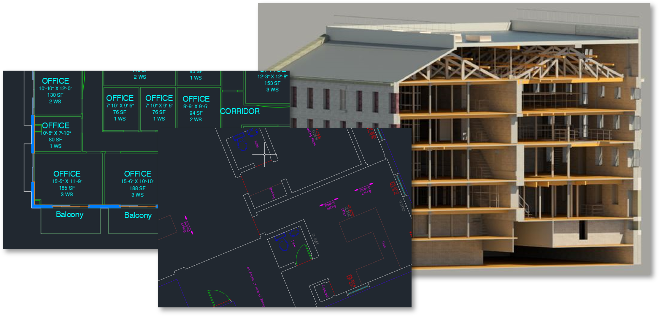 CAD and BIM floorplan model examples