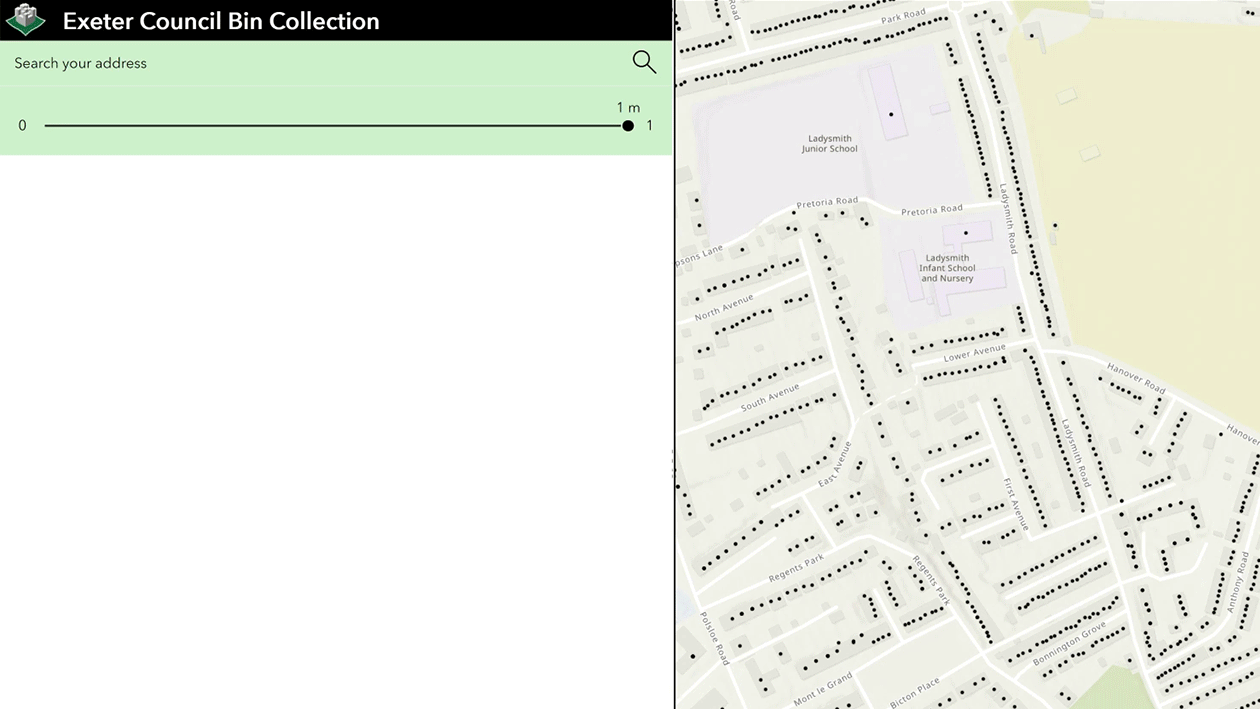 GIF of the bin day collection app using Nearby Template