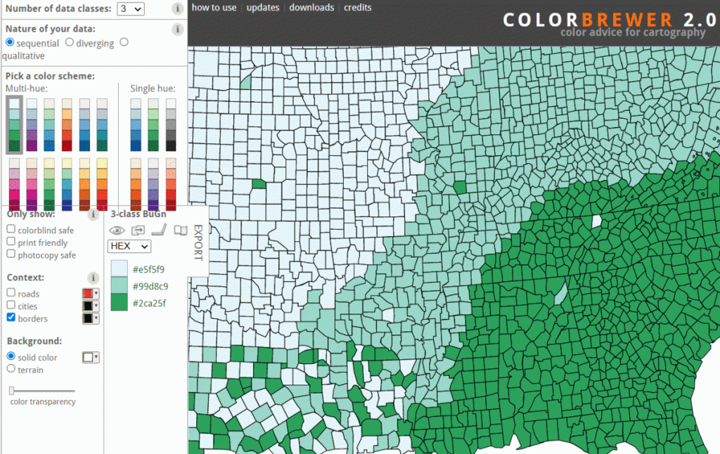 6 Colourblind friendly options in Color Brewer